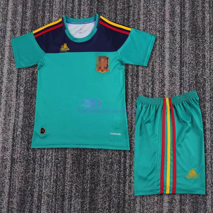 Camiseta De Portero España 2010 Verde Retro Niño Kit - 图片 1