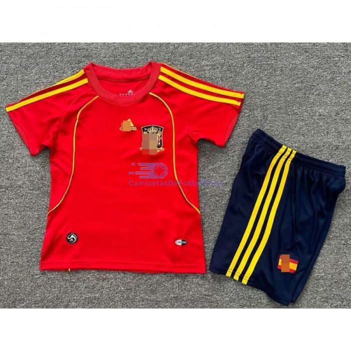 Camiseta España 2008 1ª Equipación Retro Niño Kit - 图片 1